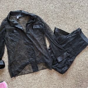 Victoria's Secret Black Lace Pajama Set